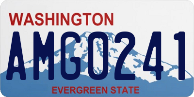 WA license plate AMG0241
