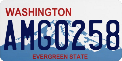 WA license plate AMG0258