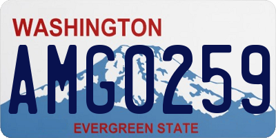 WA license plate AMG0259