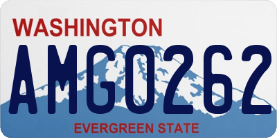 WA license plate AMG0262