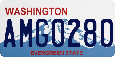 WA license plate AMG0280