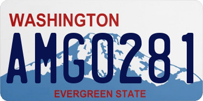 WA license plate AMG0281
