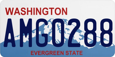 WA license plate AMG0288