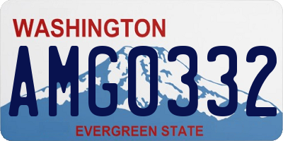 WA license plate AMG0332