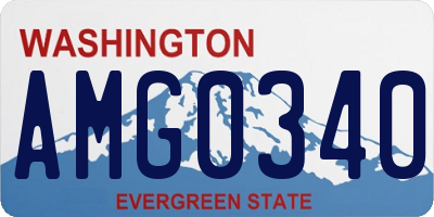 WA license plate AMG0340