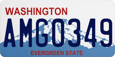WA license plate AMG0349