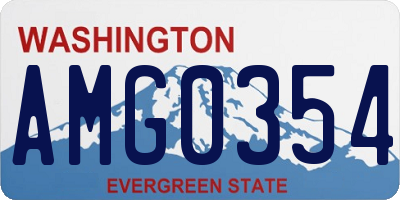 WA license plate AMG0354