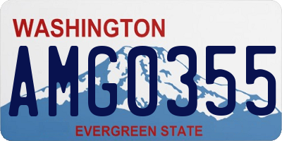 WA license plate AMG0355