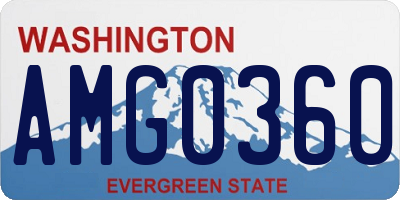 WA license plate AMG0360