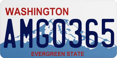 WA license plate AMG0365