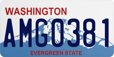 WA license plate AMG0381