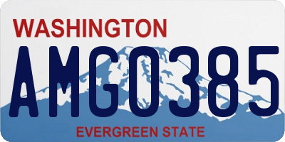 WA license plate AMG0385
