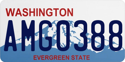 WA license plate AMG0388