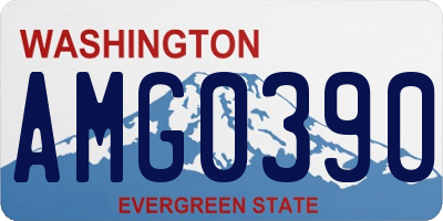 WA license plate AMG0390