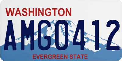 WA license plate AMG0412