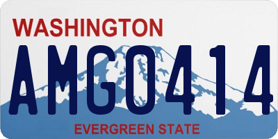 WA license plate AMG0414
