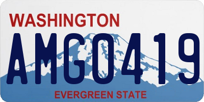 WA license plate AMG0419