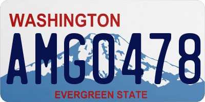 WA license plate AMG0478