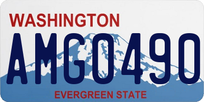 WA license plate AMG0490