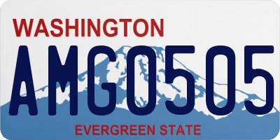 WA license plate AMG0505