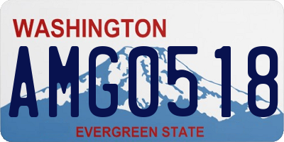 WA license plate AMG0518
