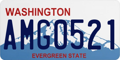 WA license plate AMG0521