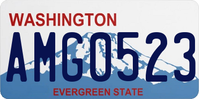 WA license plate AMG0523