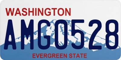 WA license plate AMG0528
