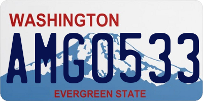 WA license plate AMG0533