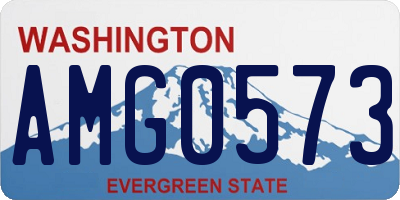 WA license plate AMG0573