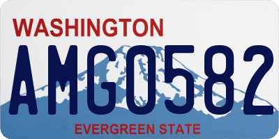 WA license plate AMG0582