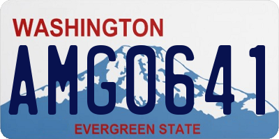 WA license plate AMG0641