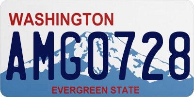 WA license plate AMG0728
