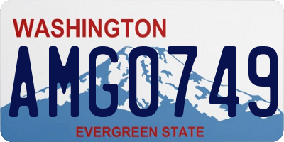 WA license plate AMG0749