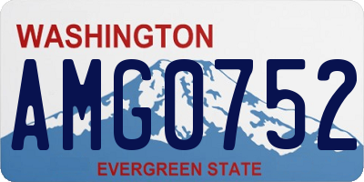 WA license plate AMG0752
