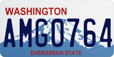 WA license plate AMG0764