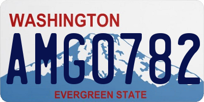WA license plate AMG0782