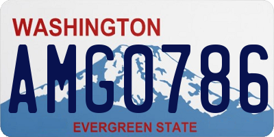 WA license plate AMG0786