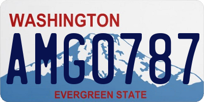 WA license plate AMG0787
