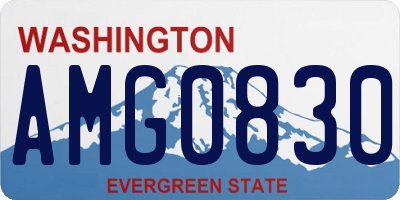 WA license plate AMG0830