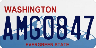 WA license plate AMG0847