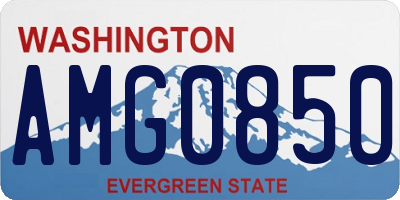 WA license plate AMG0850