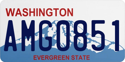 WA license plate AMG0851