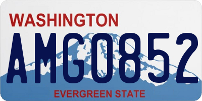 WA license plate AMG0852