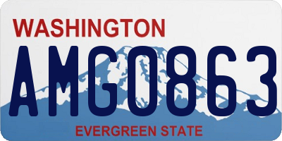 WA license plate AMG0863
