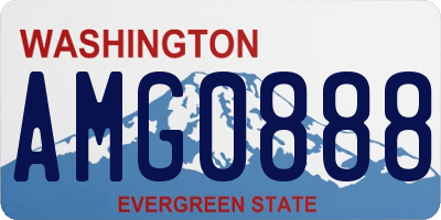 WA license plate AMG0888