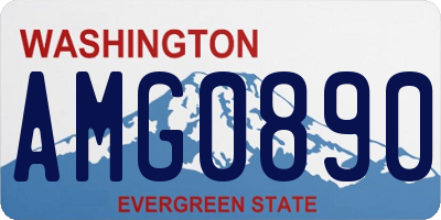 WA license plate AMG0890