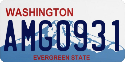 WA license plate AMG0931