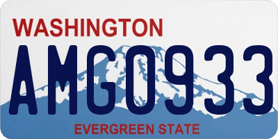 WA license plate AMG0933