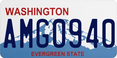 WA license plate AMG0940